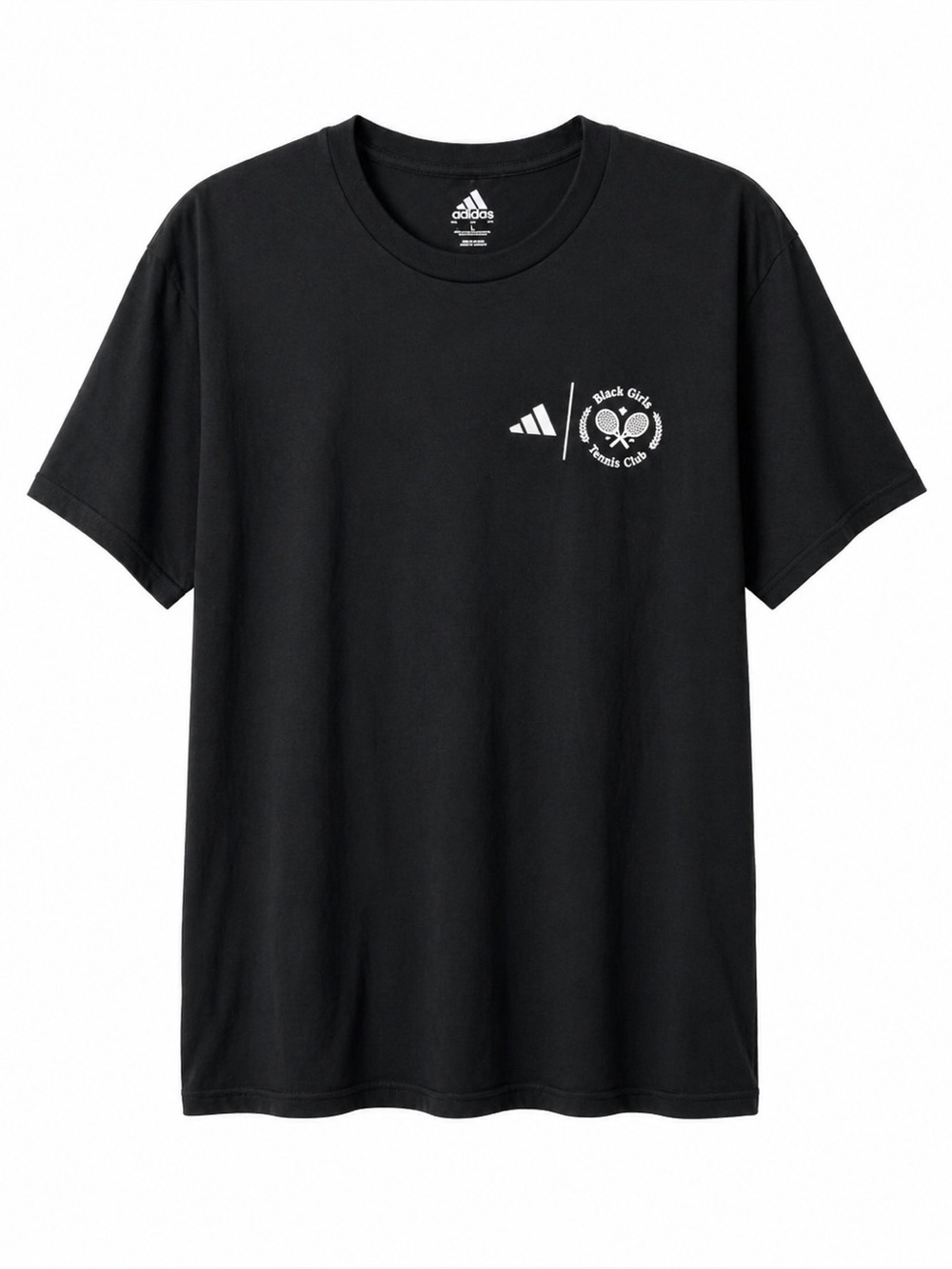 Adidas Black Girl Tennis Club,Short-Sleeve Tee- Shirt. Bust-46 inches.